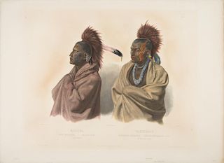 BODMER, Karl (1809-1893) MASSIKA. Saki Indian. / Wakusasse. Musquake Indian. London, ca 1839-1841.