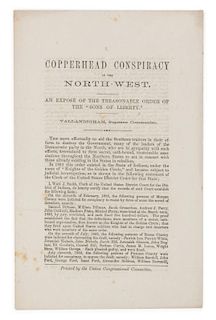 [COPPERHEADS - ELECTION OF 1864] Copperhead Conspiracy in the North-West.... New York, [1864]