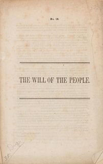 [LINCOLN] - [BOKER, George H.] No. 18. The Will of the People.  [Philadelphia: The Union League of Philadelphia, 1864] FIRST 