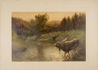 [SPORTING] - SANDHAM, Henry (1842-1910) "Stalking the Wapiti. (Elk Hunting)." - "A Moose Hunt." [Boston,] 1889-1890.