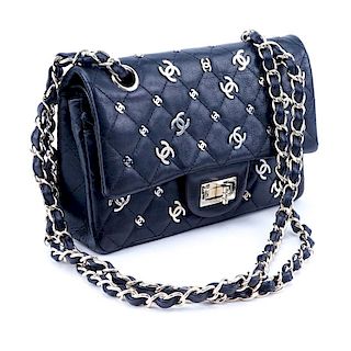 Chanel Limited Edition Black Lucky Charms Small Double Flap Bag.