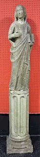Antique Garden Marble Figure in Classical Style.