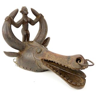 Antique African Carved Antelope Headdress.