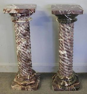 Pair of Antique Marble Pedestals.
