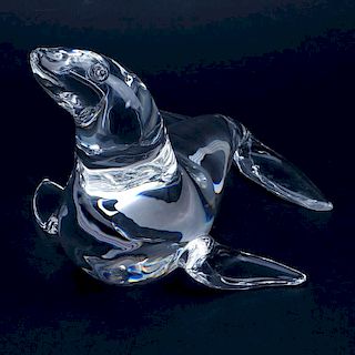 Steuben Seal Crystal Figurine.