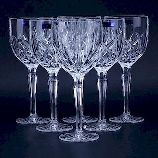 Set of Six (6) Waterford Marquis "Brookside" Crystal Goblets.