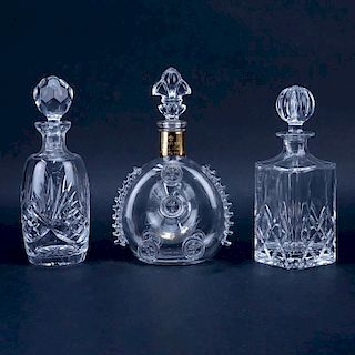 Collection of Three (3) Crystal Decanters.