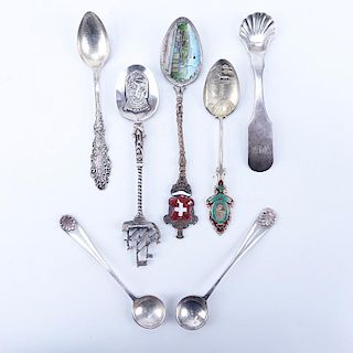 Collection of Seven (7) Souvenir and Demitasse Spoons.