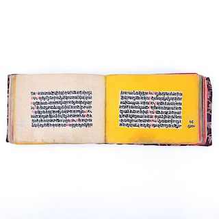 1800s or Later Indian Manuscript Book in Brocade Binding.