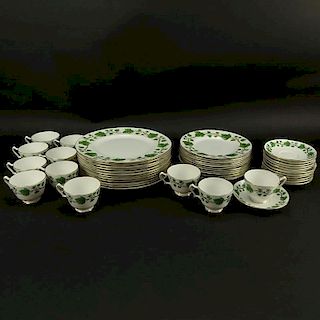 Forty Seven (47) Pieces Crown Staffordshire "Ivy" Partial Dinnerware Set.