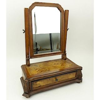 Vintage Georgian Style Wood Dressing/Toilet Mirror with Drawer.