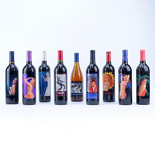 Nine (9) Collectible Norma Jean and Elvis Wines.