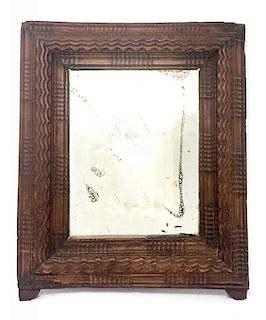 A Renaissance Carved Wooden Frame Wall Mirror