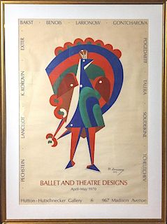 A Russian Avant-Garde Poster, M. Larionow. Ballet and Theater Designs, 1970