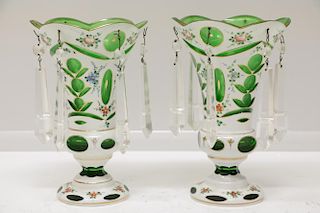 Pair of Bohemian Crystal Vases