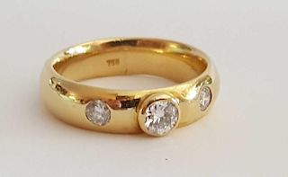 18K Gold and Diamonds Mens Ring