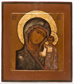 19c Russian icon of Kazanskaya Mother of God