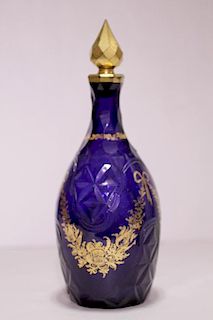 Blue Glass Bottle Vase
