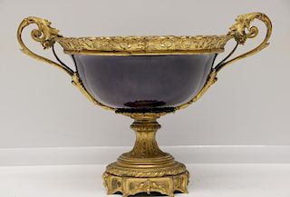 European Bowl Mounted by Metal Bronze