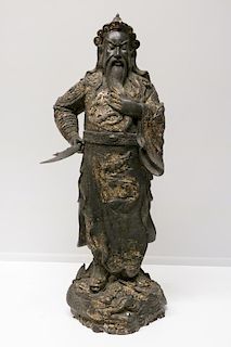 Large Chinese Bronze Status of General "Guan Yu"