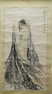 \Chinese Watercolor Nude Lade Painting