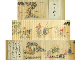 Chinese Ink&Color Long Scroll Painting