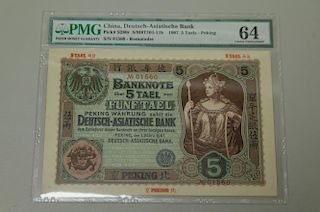 China,Deutsch-Asiatische Bank 1907 5Taels-Pekings