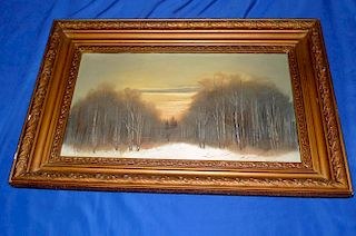 Russian painting oil on canvas signed 19x12 framed