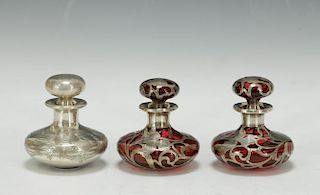3 pieces Silver&Glass Perfume Bottle