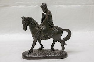 Chinese Bronze Horse w/ "TangSeng" Buddha