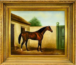 American Sgd. Shipley O/C Painting of a Horse