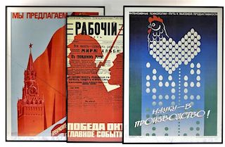 3 Russian Soviet Union Propaganda Posters
