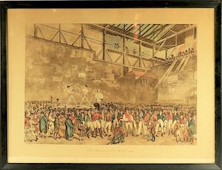 19C. Charles Turner Five Courts Boxing Engraving