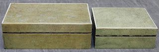 Two Antique Shagreen Hinged Boxes.