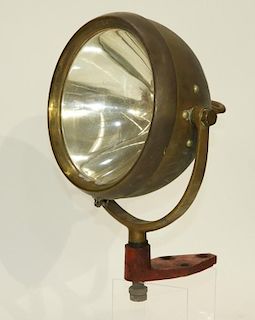 C.1920 GM Guide Lamp Co Brass Fire Truck Spotlight