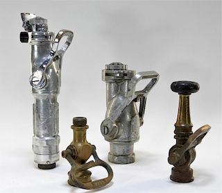 4 Antique Fire Fighter Hose Nozzles