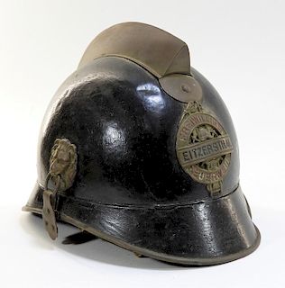 Bavarian Brass Mounted Fireman's Helmet