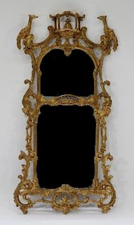 LG Italian Carved Gilt Wood Chinoiserie Mirror
