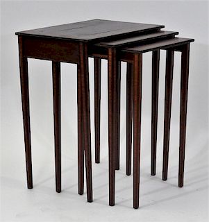 Federal Style Mahogany Inlaid Nesting Tables