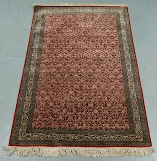 Persian Oriental Silk Floral Pattern Carpet