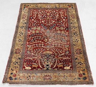 C.1900 Oriental Turkish Bidjar Pictorial Carpet