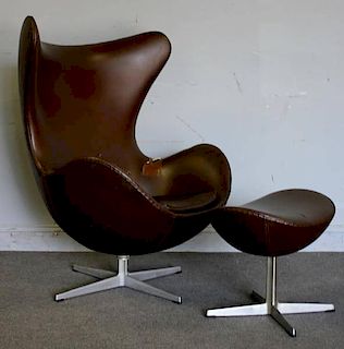 Arne Jacobsen For Fritz Hansen Egg Chair & Ottoman