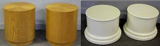 Modern Pedestal Lot Including White Lacquered Low