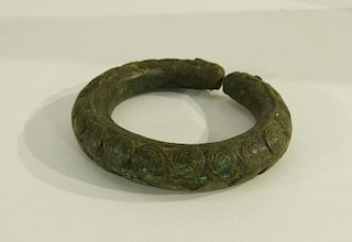 South East Asian Archaistic Bronze Bangle Bracelet