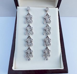 18k White Gold Earrings with 6.85 Carat Diamonds