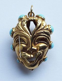 18k yellow gold Muse pendent with turquoise