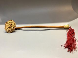 Qing Dynasty Chinese Gilt Bronze Scepter