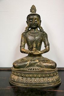 Chinese Bronze Seated Buddha