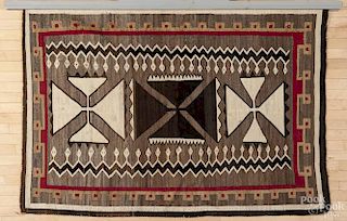 Large Native American Navajo weaving, 77'' x 53''.