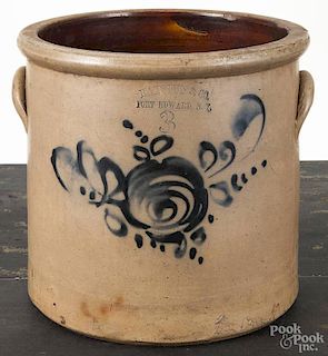 New York three-gallon stoneware crock, 19th c., impressed Haxstun & Co. Fort Edward, N.Y., with co